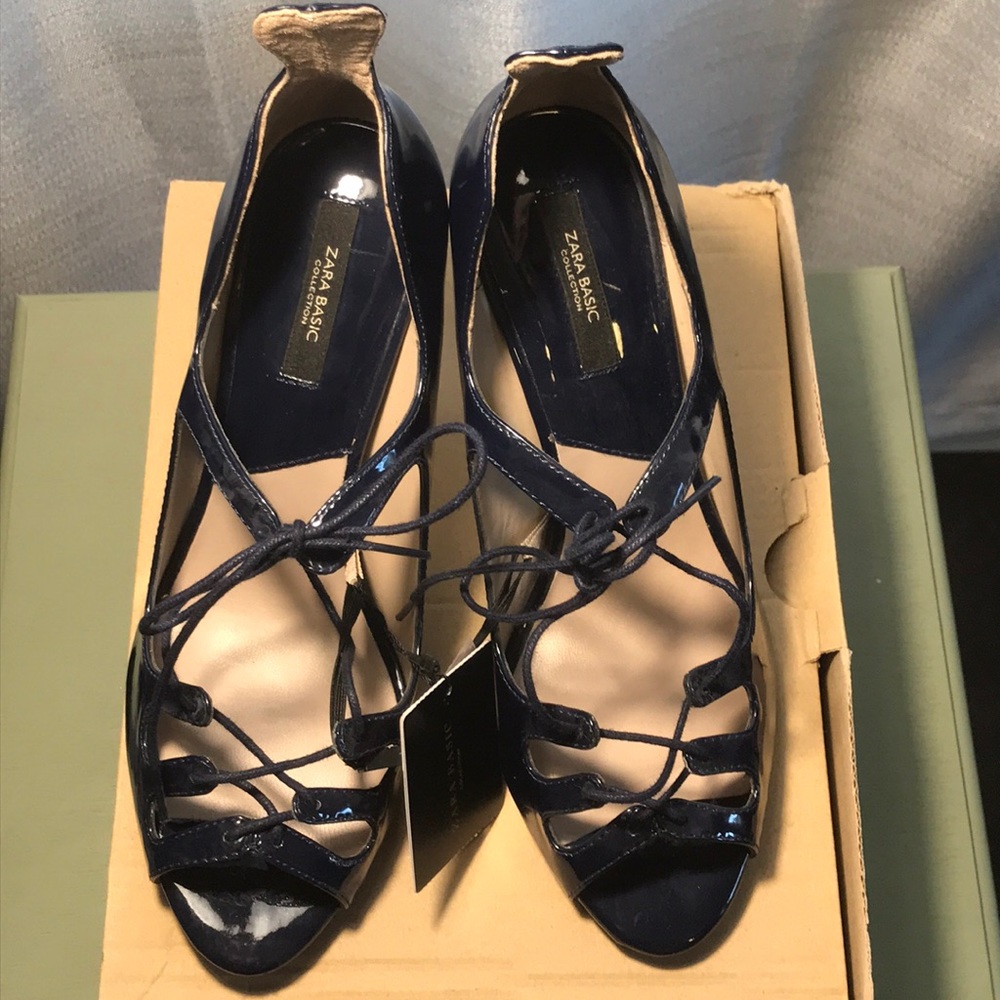 NWB brand new Zara patten leather heels